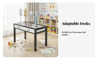 Kindergarten Drawing Table Spacious Desktop Kids Crafting Table and Chair Set Child-Centered Influenced for Students, Preschoolers, Childcare Center