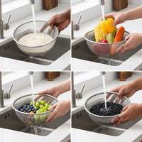 Rice Strainer Stainless Steel Colander, 304 Steel Colander Draining Basket with Thickened Mesh, Nestable Fruit Vegetable Strainer Kitchenware