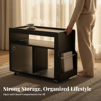 Rolling Tea Trolley Mobile Design with Casters 2-Tier Rolling Cart for Bedroom