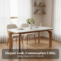 Modern Minimalist Design Rectangular Table with Elephant Legs Sturdy Construction Dining Furniture Easy to Clean Indoor Furnishing Scratch Resistant for Small Apartment Dwellers, Families, Homeowners, Kitchen, Family Gatherings, Home