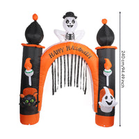 Inflatable Arch with Skeleton Inflate Inflatable Arch Halloween Archway Spooky Archway with Skeleton Outdoor for Homeowners
