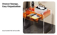 Curved designd Table with literature material compartment compartment Ample Storage Nightstand Multi-Functional