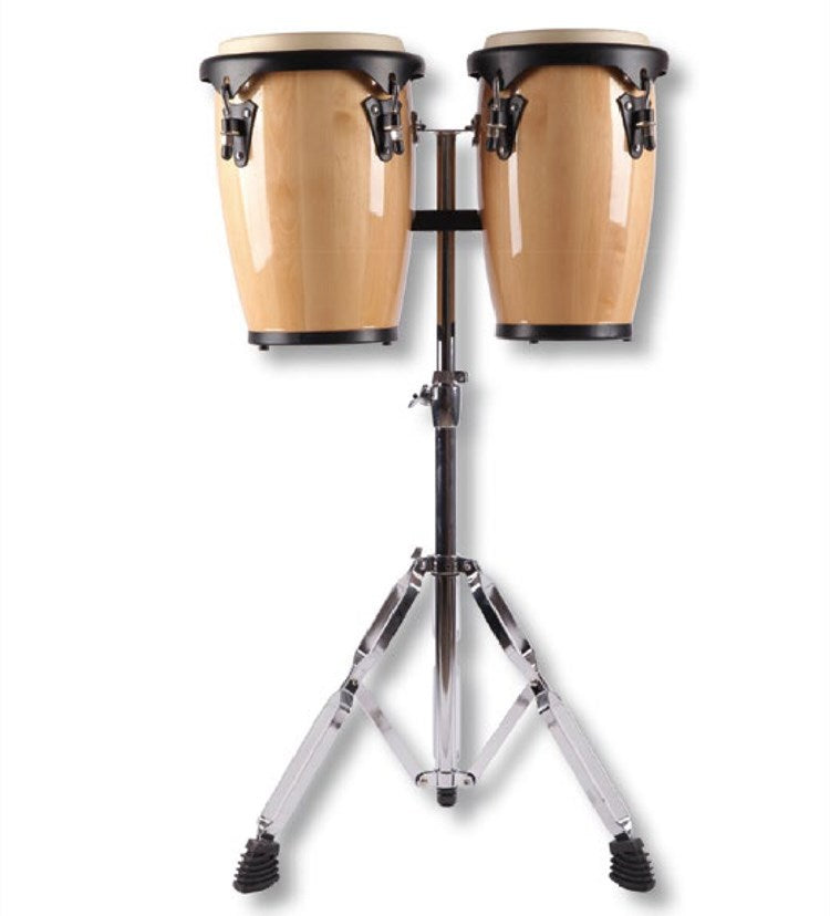 Orff Music Baby Cowhide Conga Drum Hand Drum Latin Drum 8+9 Inch with Stand