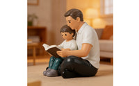 Decorative Family Figurine Glossy Cartoon Ornament Painted Resin Statue Detailed for Families, Shelf, Desk, Bedside Table