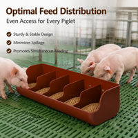 Piglet Feeder Trough, 5 Compartment Hanging Pig Feeder for Farrowing Pen Rectangular Piglet Feed Dispenser