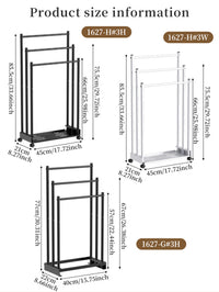 Multifunctional Bathroom Towel Rack with 3 Shelves, Carbon Steel, Powder Coated