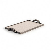 Decorative Tray with Handles Textured Vanity Tray Sleek for Dresser, Entryway