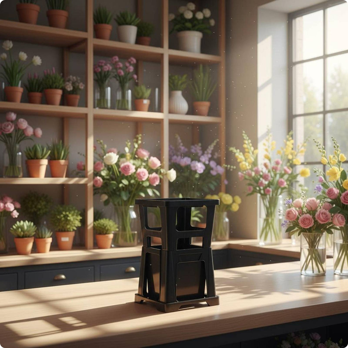 Flower Vessel Black Flower Arranging Vessel Plastic
