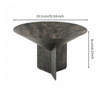 Tray with Geometric Base Distressed Decorative Footed Bowl Metal for Model Rooms