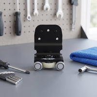 Black Roller Guide Bracket Compact Door Roller with Bracket Long-Lasting Hardware Smooth for Mechanics, DIYers