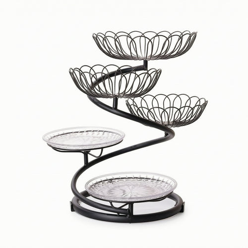 5-Tier Fruit Basket Stand Iron for Dining Table, Hosts