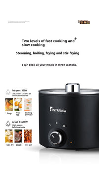 Tiny Panda Electric Hot Pot 1L Stainless Steel Inner Pot 800W 220V with Anti-Dry Protection, UK Plug