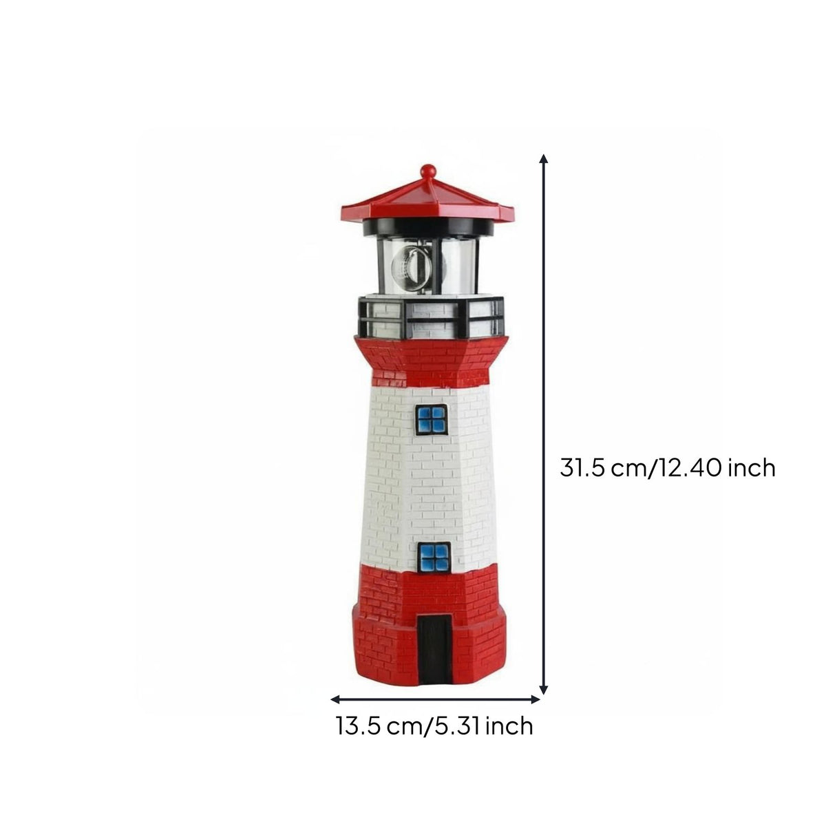 Solar Lighthouse Weather Resistant Solar Lighthouse Lamp Energy Saving for Lawn