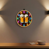 Beer Mug Wall Timepiece Artistic Beer Mugs Decor Timepiece Battery Operated