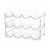 Stackable Water Bottle Organizer Wave-Shaped Stackable Bottle Rack Transparent