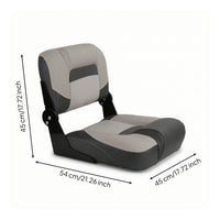 Boat Seat with Padded Backrest Portable Boat Seat with Backrest Low Profile for Boaters, Fishing Boats, Speedboats