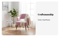 Soft Cushioning Upholstered Barrel Chair Curved Backrest Indoor Furniture Minimalist Design Lounge Seat Ergonomic Design for Interior Designers, Apartment Dwellers, Bedroom, Beauty Salon, Reception Area, Living Room