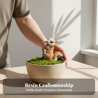 Climbing Squirrel Pot Decoration Lifelike Details Resin Squirrel Ornament Realistic Design Hanging Animal Ornament for Micro-Landscape, Patio, Balcony