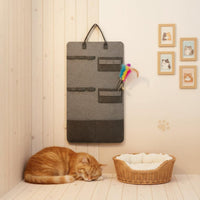Cat Toy Storage Bag Large Capacity Wall Hanging Cat Toy Holder Portable Textile Pet Supply Organizer for Behind the Door, Closet