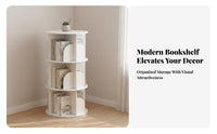 Space Saving Rotating Bookshelf Large Capacity 360 Degree Revolving Bookcase Easy Assembly Floor Standing Bookcase Sturdy Construction for Children, Students, Study Room, Small Areas, Playroom, Home Office