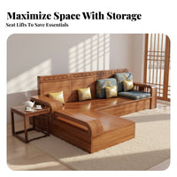 Couch with Storage Drawers Modern Oriental Design Sofa Set all-season Use Living Room Furniture for Apartment Dwellers, Families, Small areas, Office