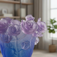 Colored Glass Blossom Vase Gift Box Included Blossom Arrangement Sculpture Fade