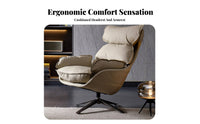 Upholstered Rotating Armchair Modern Design Lounge Chair Sumptuous Upholstery Sturdy Construction for Readers, Office, Balcony