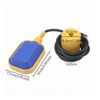 Floating Ball Switch 4A Rated Liquid Level Switch Blue and Yellow