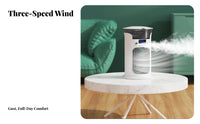 Quiet Operation Desktop Misting Cooler Low Noise Desktop Misting Fan 3 Speed Settings for Office, Bedroom, Dorm Room