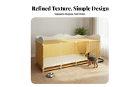 Small Dog Kennel with Toilet 360° Swivel Wheels Rolling Dog Kennel