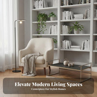 Curved-Based Circular Table Modernist Inspired Home Furnishing Minimalist Design Space-Saving for Students, Living Room, Bedroom