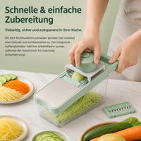 Mandoline Vegetable Slicer, Robust Vegetable Cutter with Hand Guard, 29.5x20x9cm Kitchen Grater for Precise Slices, Seafoam