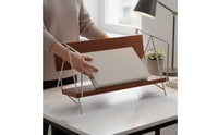 Desktop Bookshelf with Slanted Shelf Minimalist Tabletop Book Rack Space-Saving