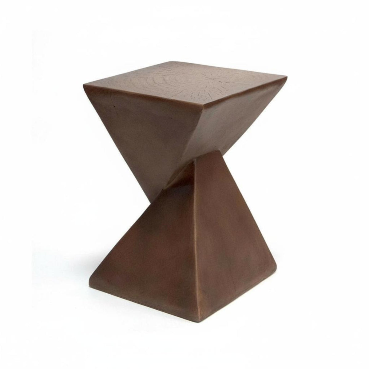 Twisted Geometric Table Sturdy Twisted Pedestal Table Faux Wood Grain for Lobby