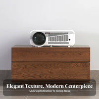TV Console With Storage Drawers Extendable Media Stand Space-Saving Modern Wooden Media Cabinet for Home Theater, Living Room, Bedroom