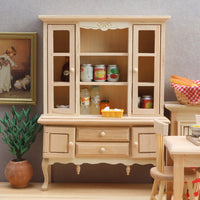 1:12娃娃屋dollhouse微缩家具摆件微场景食玩diy木质素坯餐边柜子