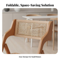 Foldable Armchair Space-Saving Upholstered Armchair Thick Cushion for Balcony