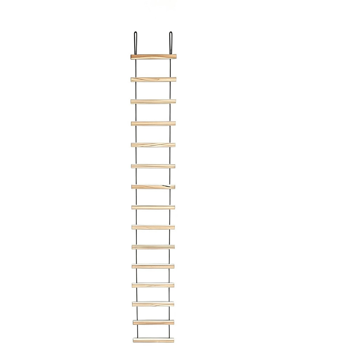 Natural Wooden Rope Ladder Easy Setup Hanging Rope Ladder Splintersplinterless Lightweight for Balcony
