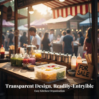 4-Compartment Food container Transparent Design Multi-Compartment Serving Box