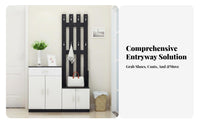 complete Design Coat Rack with Shoe Bench Floor-Standing Coat Stand with Shoe Bench Multiple Storage variations Entryentry Organizer Space-Saving for Apartment Dwellers, Homeowners, Families, Hallentry, Living Room, Mudroom, Bedroom