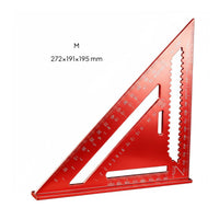 Woodworking Triangle Ruler Etched Markings Right-Angle Square Thick Metal Body