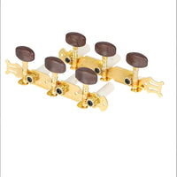 2 Pieces Long-Lasting Classical Guitar Machine Head Solid Metal Build Gold Guitar Tuner