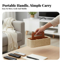 Multi-Compartment Tote with Handle Woven Design Organizer Organizer Versatile