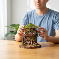 Miniature Forest House Beginner Friendly DIY Book Nook Press Switch for Desk