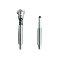 Coiled-Loaded Pull Fastener Round Flat Head Coiled Loaded Pull Fastener Threaded Collar Silver