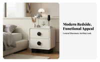 2-Drawer End Table Space-Saving Nightstand Stable Construction for Home, Renters