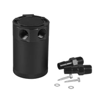 Black Top Cap 2-Port Oil Catch Can Knurled Edge Oil Catch Can