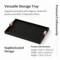 Leather Wood Tray - Light Luxury Decor