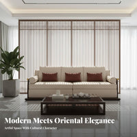 Dark Wood Frame Couch and Armchair Set New Chinese aesthetic Sofa Collection Modern Minimalist Lounge Suite for Interior Designers, Villa, Bedroom, Office