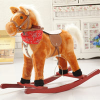 Large Wooden Rocking Horse with Music for Kids